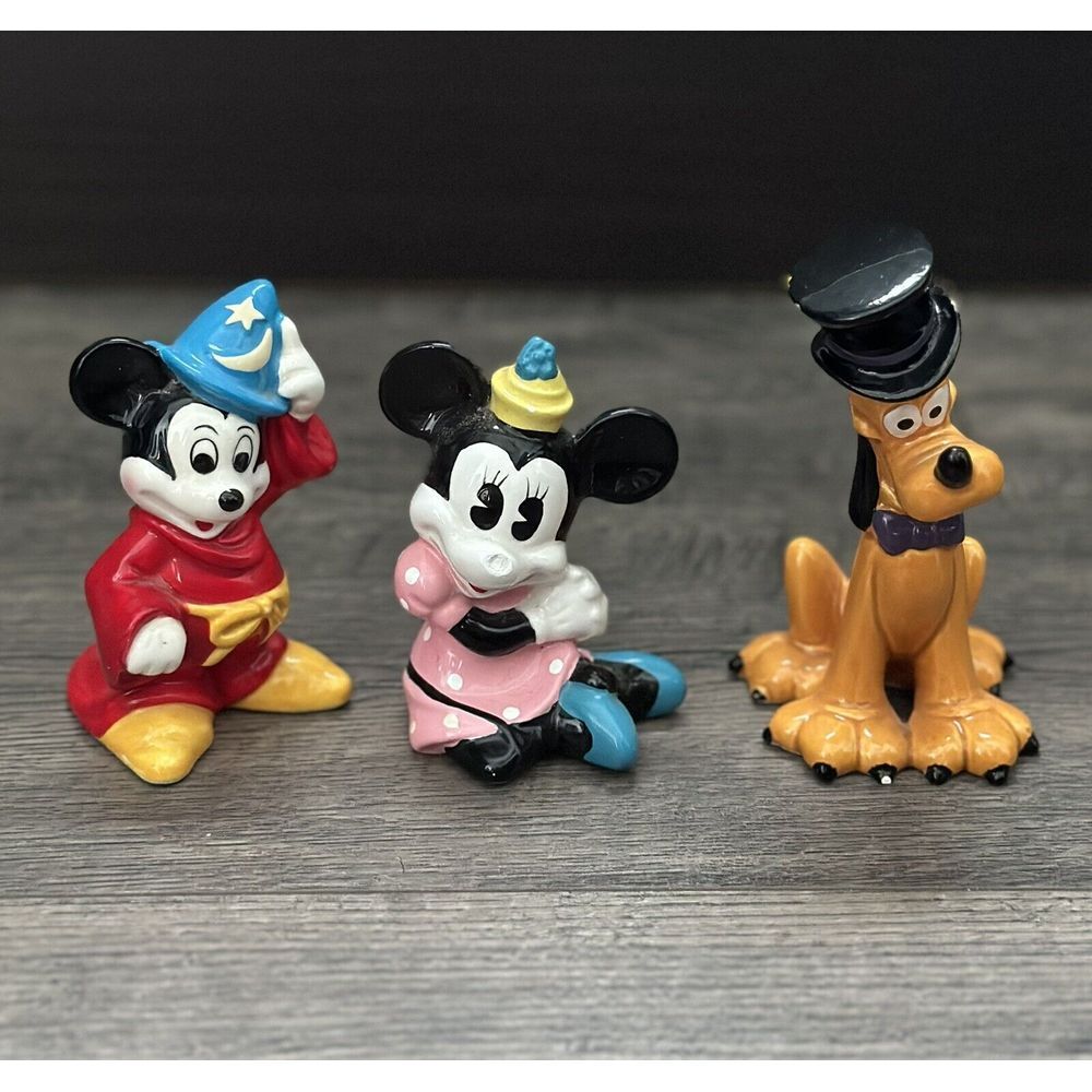 Vintage - Ceramic Fantasia Minnie Mouse Pluto Top Hat Figurine